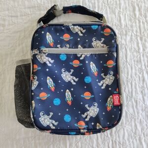 Kids Space Theme Insulated Lunch Bag With Bottle Mesh